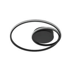 Lindby plafón LED Kyron, negro, aluminio, atenuable, Ø45cm