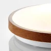 Lindby Plafón LED Mendosa, redondo, madera clara, Ø 29cm