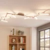Lindby Plafón LED Pilou, 6 luces, atenuable, cromo