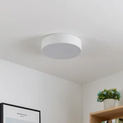 Lindby Plafón LED Simera, Ø 30cm, blanco, metal