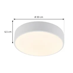 Lindby Plafón LED Simera, Ø 30cm, blanco, metal