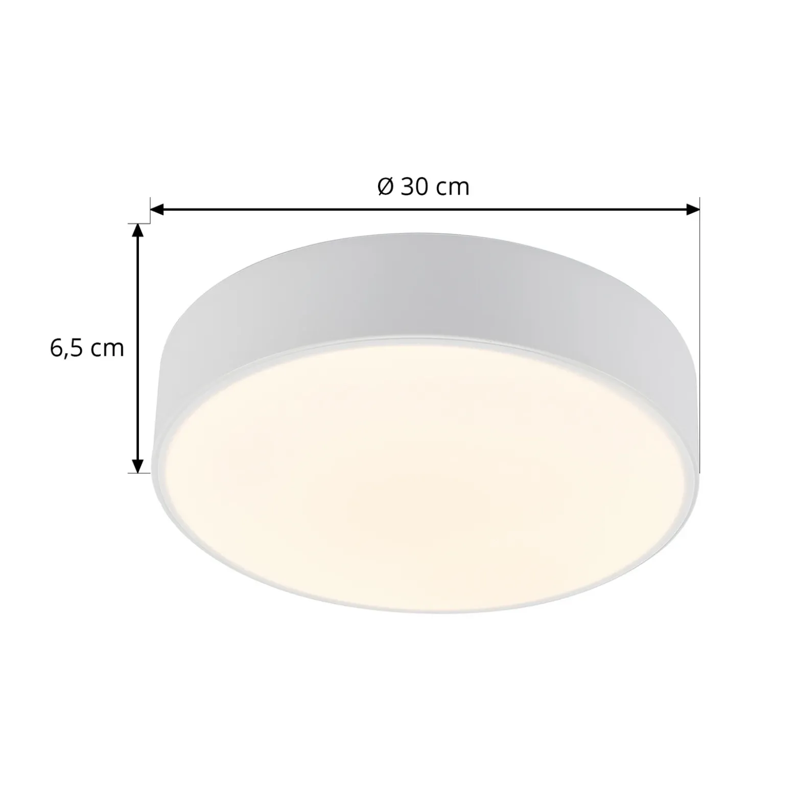 Lindby Plafón LED Simera, Ø 30cm, blanco, metal
