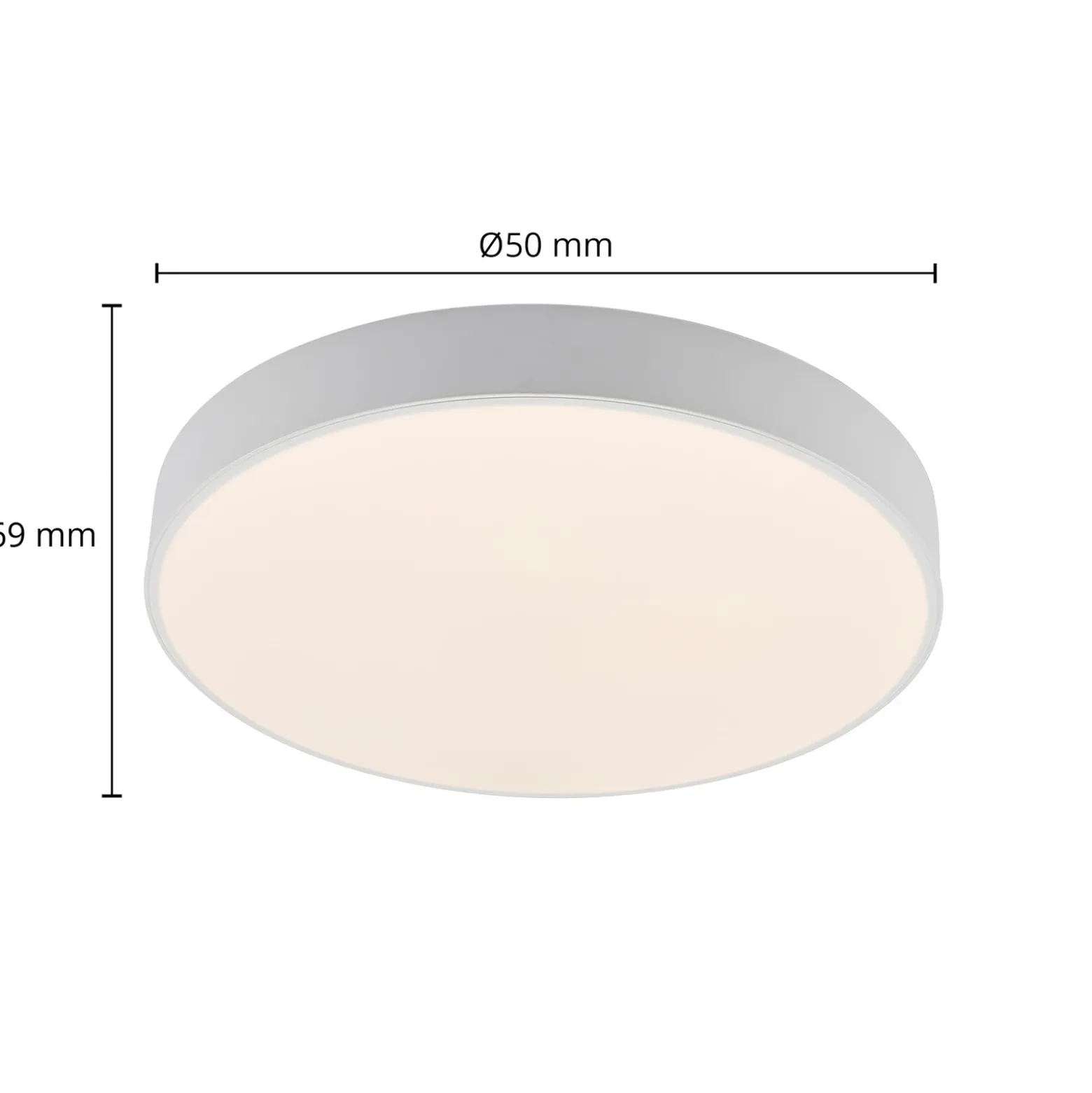Lindby Plafón LED Simera, Ø 50cm, blanco, metal