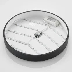 Lindby Plafón LED Simera, Ø 50cm, negro, metal
