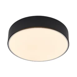Lindby Plafón LED Simera, Ø 30 cm, negro, blanco