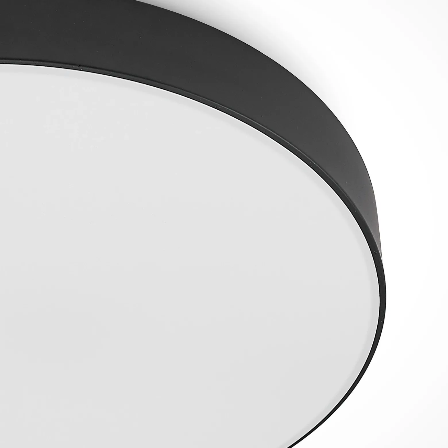 Lindby Plafón LED Simera, Ø 50cm, negro, metal