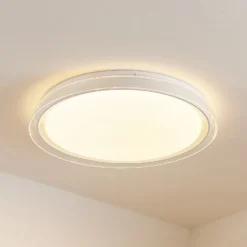 Lindby Plafón LED Sleya Ø 50 cm, blanco, CCT, atenuable