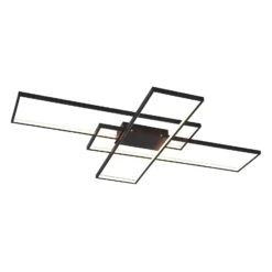 Lindby Plafón LED Tetson, negro, metal, atenuable