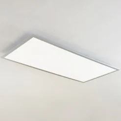 Lindby Plafón LED Zento, 120 cm, plata, 4.000 K