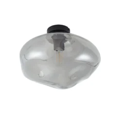 Lindby Plafón Lelia, gris humo, cristal, Ø 35 cm