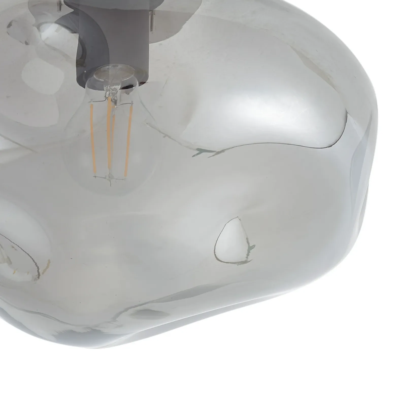 Lindby Plafón Lelia, gris humo, cristal, Ø 35 cm