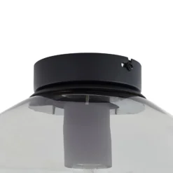 Lindby Plafón Lelia, gris humo, cristal, Ø 35 cm