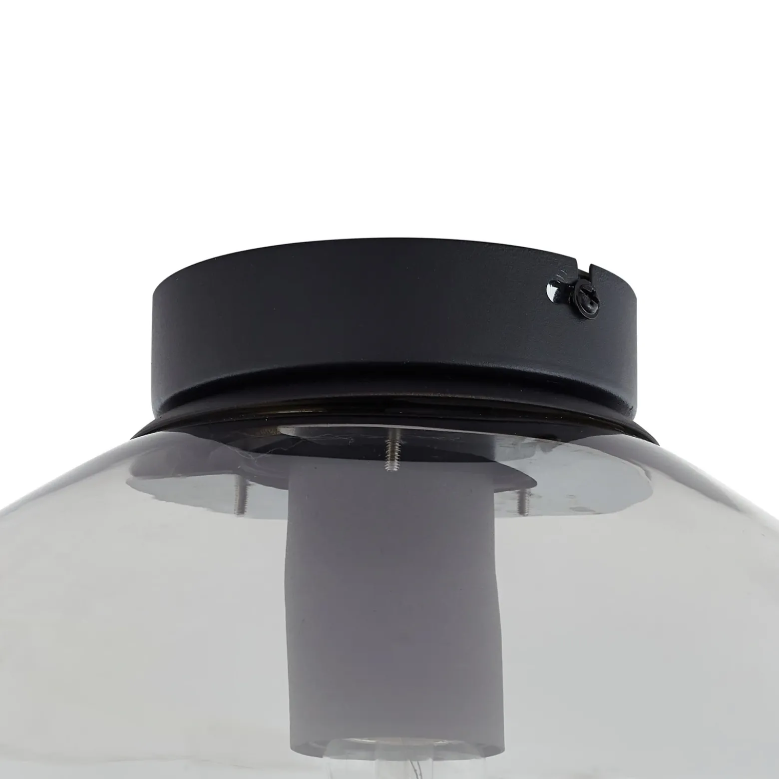 Lindby Plafón Lelia, gris humo, cristal, Ø 35 cm