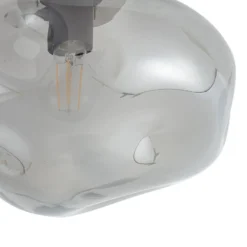 Lindby Plafón Lelia, gris humo, cristal, Ø 35 cm