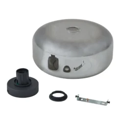 Lindby Plafon Hildur, Ø 28,5 cm, gris humo, cristal