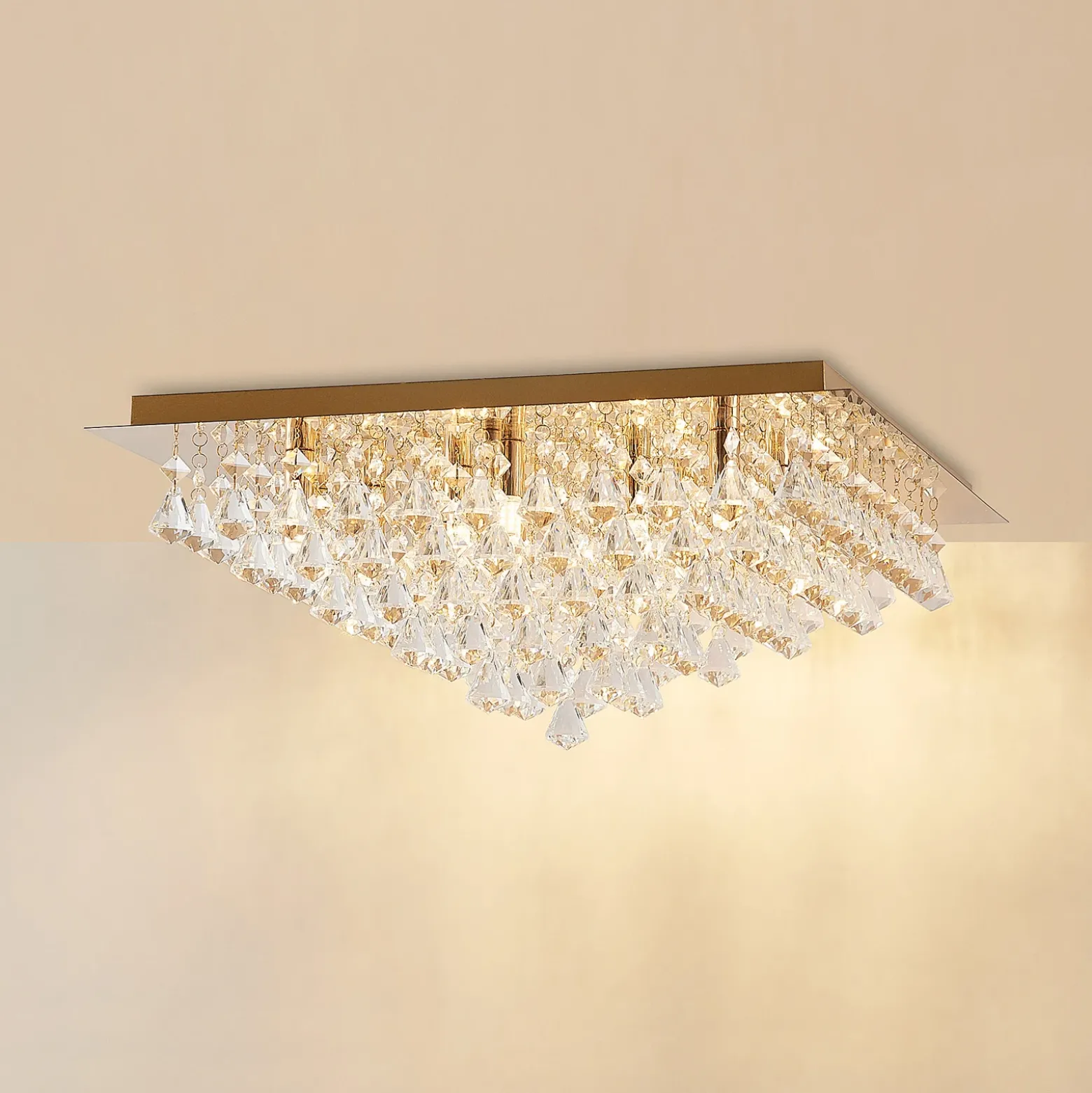 Lindby Rimedia lámpara de techo, oro, 55 cm
