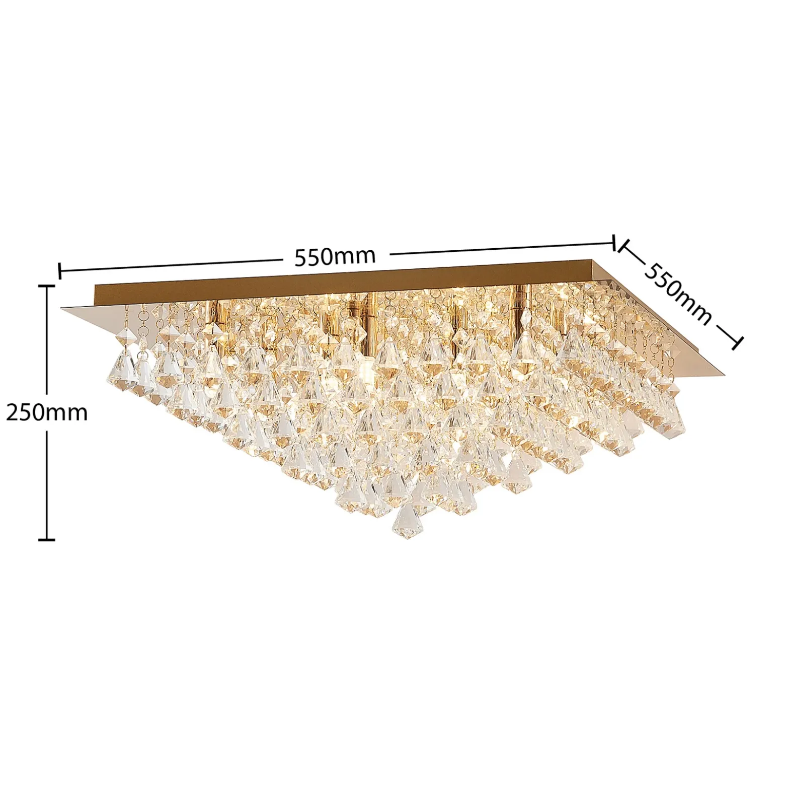 Lindby Rimedia lámpara de techo, oro, 55 cm