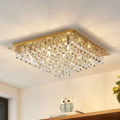 Lindby Rimedia lámpara de techo, oro, 55 cm