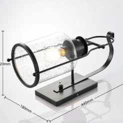 Lindby Rozalie aplique de pared, negro, metal, farol, 44cm