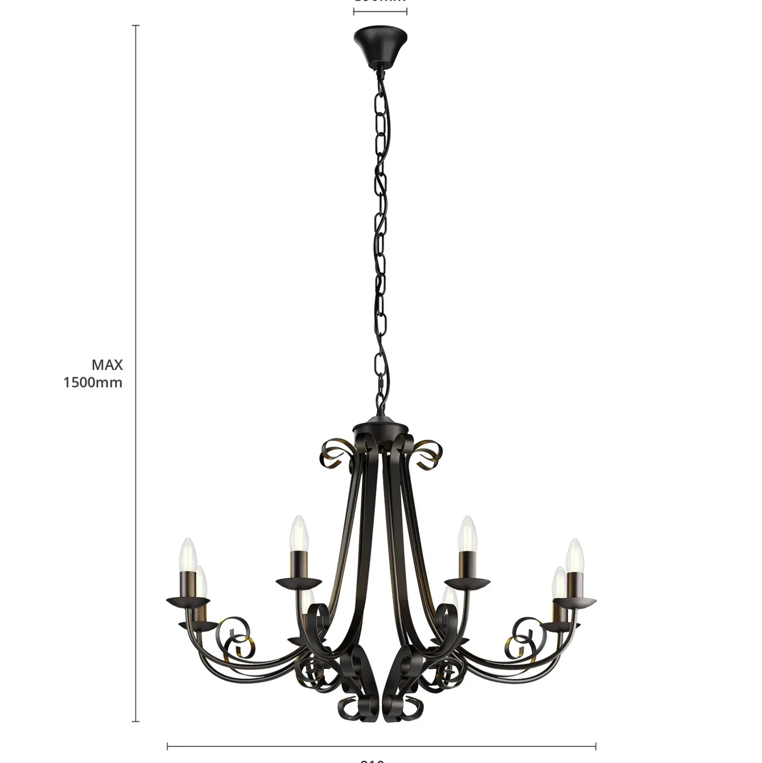 Lindby Scaleria lámpara de araña, 8 luces, marrón