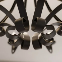 Lindby Scaleria lámpara de araña, 8 luces, marrón
