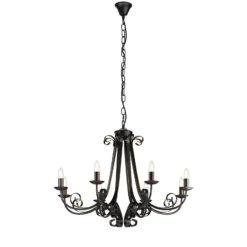 Lindby Scaleria lámpara de araña, 8 luces, marrón