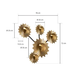 Lindby Senmia aplique en oro, 5 luces
