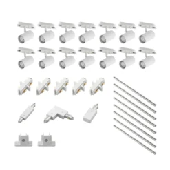 Lindby sistema de riel monofásico Linaro, GU10, 14 luces, blanco