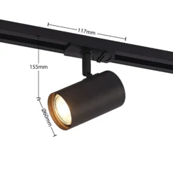Lindby sistema de riel trifásico Linaro, GU10, 3 luces, negro