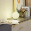Lindby Smart lámpara de mesa LED Cosmia, blanco, cristal, Tuya