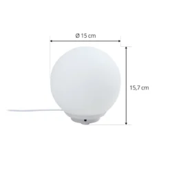Lindby Smart lámpara de mesa LED Cosmia, blanco, cristal, Tuya