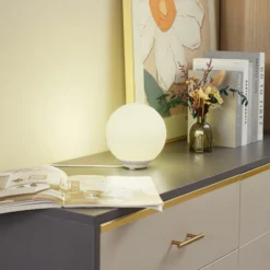 Lindby Smart lámpara de mesa LED Cosmia, blanco, cristal, Tuya