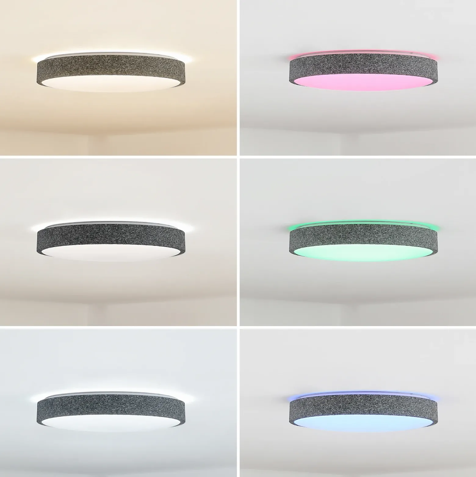 Lindby Smart lámpara LED de techo Elmor Ø 39 cm gris RGB CCT