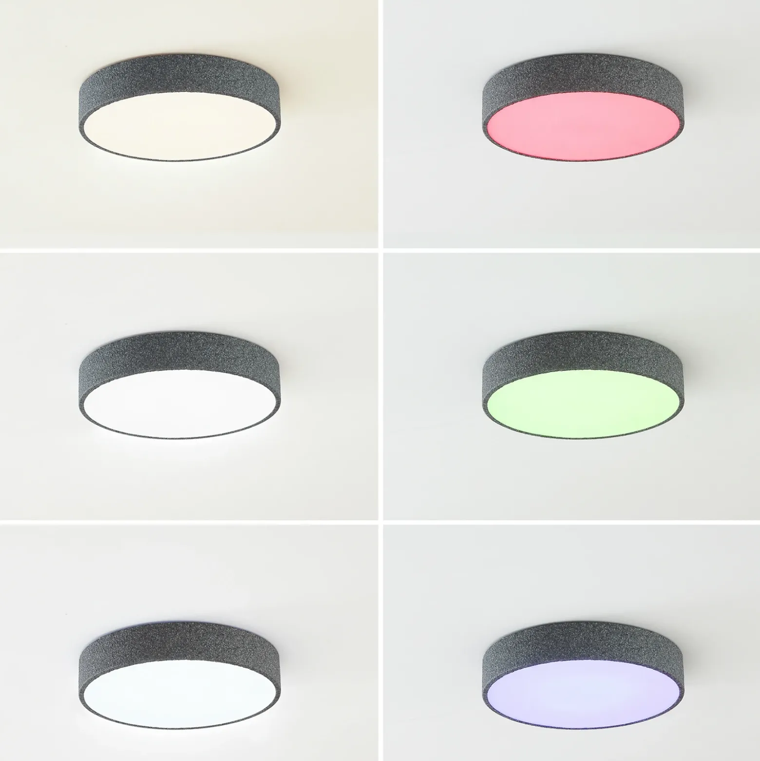 Lindby Smart lámpara LED de techo Elmor Ø 45 cm gris RGB CCT