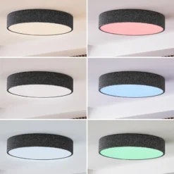 Lindby Smart lámpara LED de techo Elmor Ø 45 cm gris RGB CCT