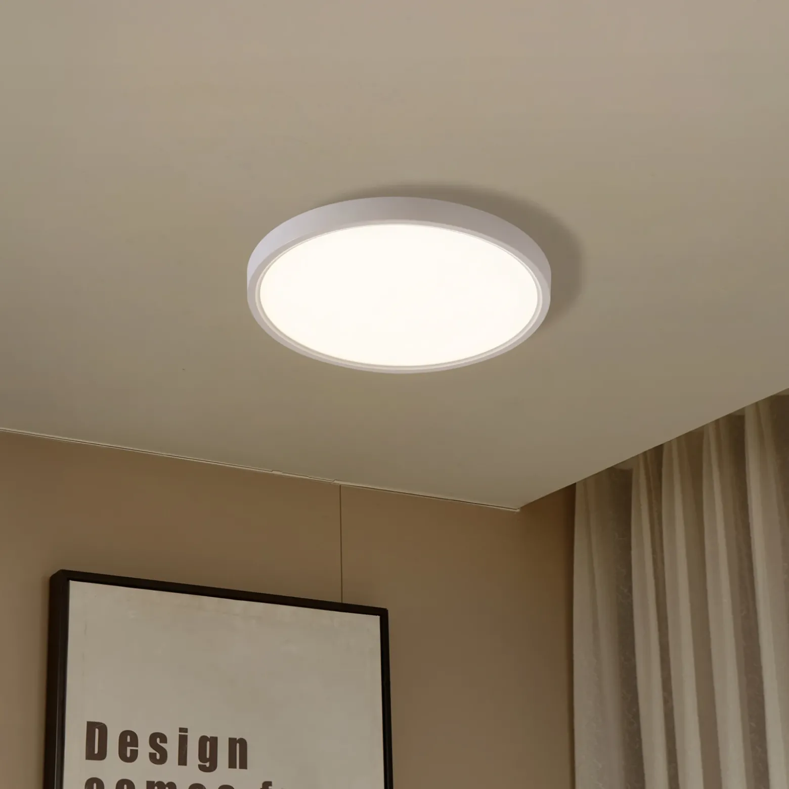 Lindby Smart plafón LED Deika, Ø 40 cm, blanco, Tuya