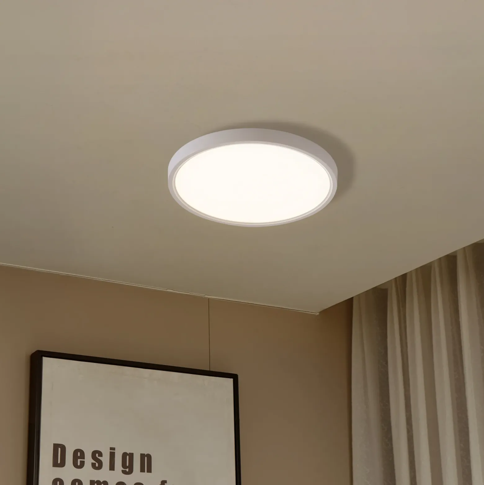 Lindby Smart plafón LED Deika, Ø 30 cm, blanco, Tuya