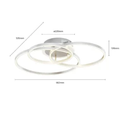 Lindby Smart Plafón LED Tula, control remoto, Tuya CCT