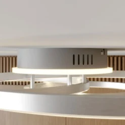 Lindby Smart Plafón LED Tula, control remoto, Tuya CCT