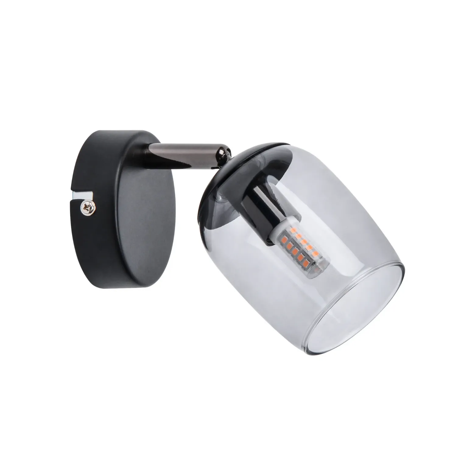 Lindby Spot Katjana, 1 luz, 16,9 cm de altura, cristal ahumado