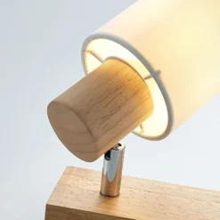 Lindby Spot Wanessa, madera, blanco, E14, 14 cm, ajustable