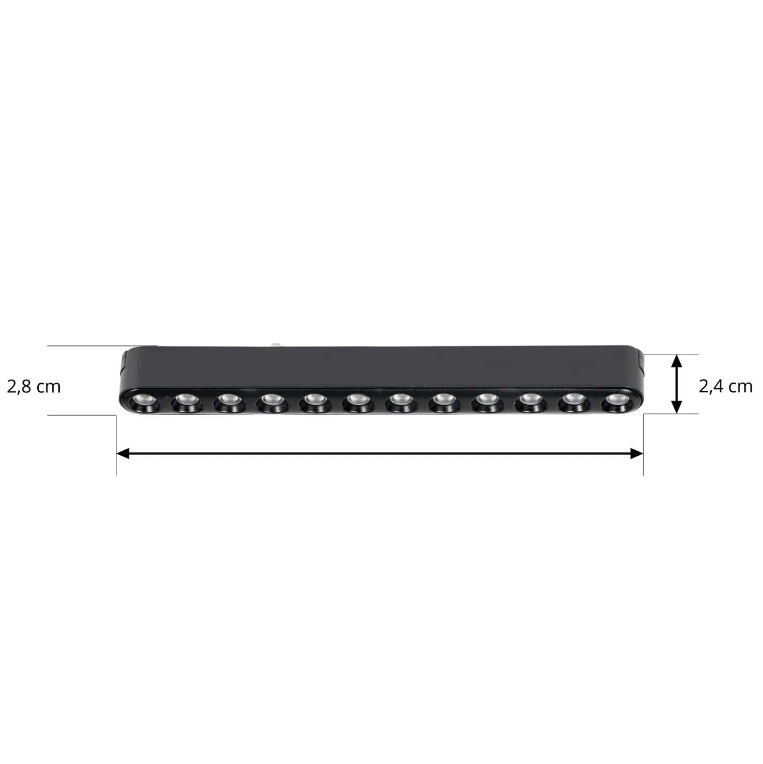 Lindby tira LED 48V Lumaro,negro,12 puntos,2,4cm,atenuable