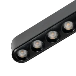 Lindby tira LED 48V Lumaro,negro,12 puntos,2,4cm,atenuable