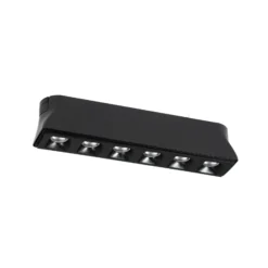 Lindby tira LED 48 V Lumaro,negro,6 puntos,2,5cm,atenuable