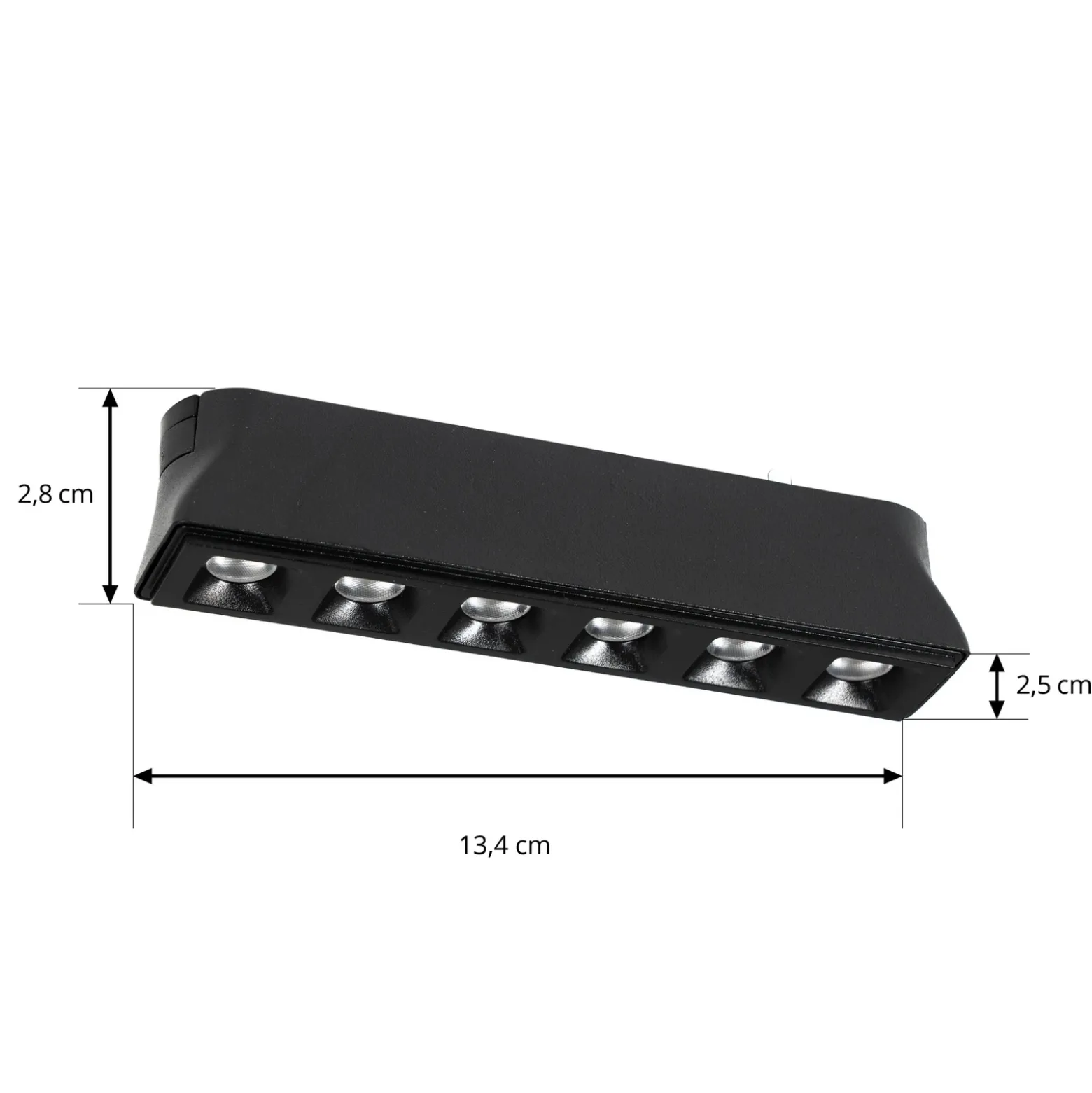 Lindby tira LED 48 V Lumaro,negro,6 puntos,2,5cm,atenuable