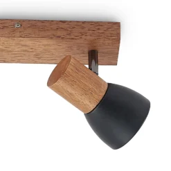 Lindby Tonja foco de techo con madera, 2 luces
