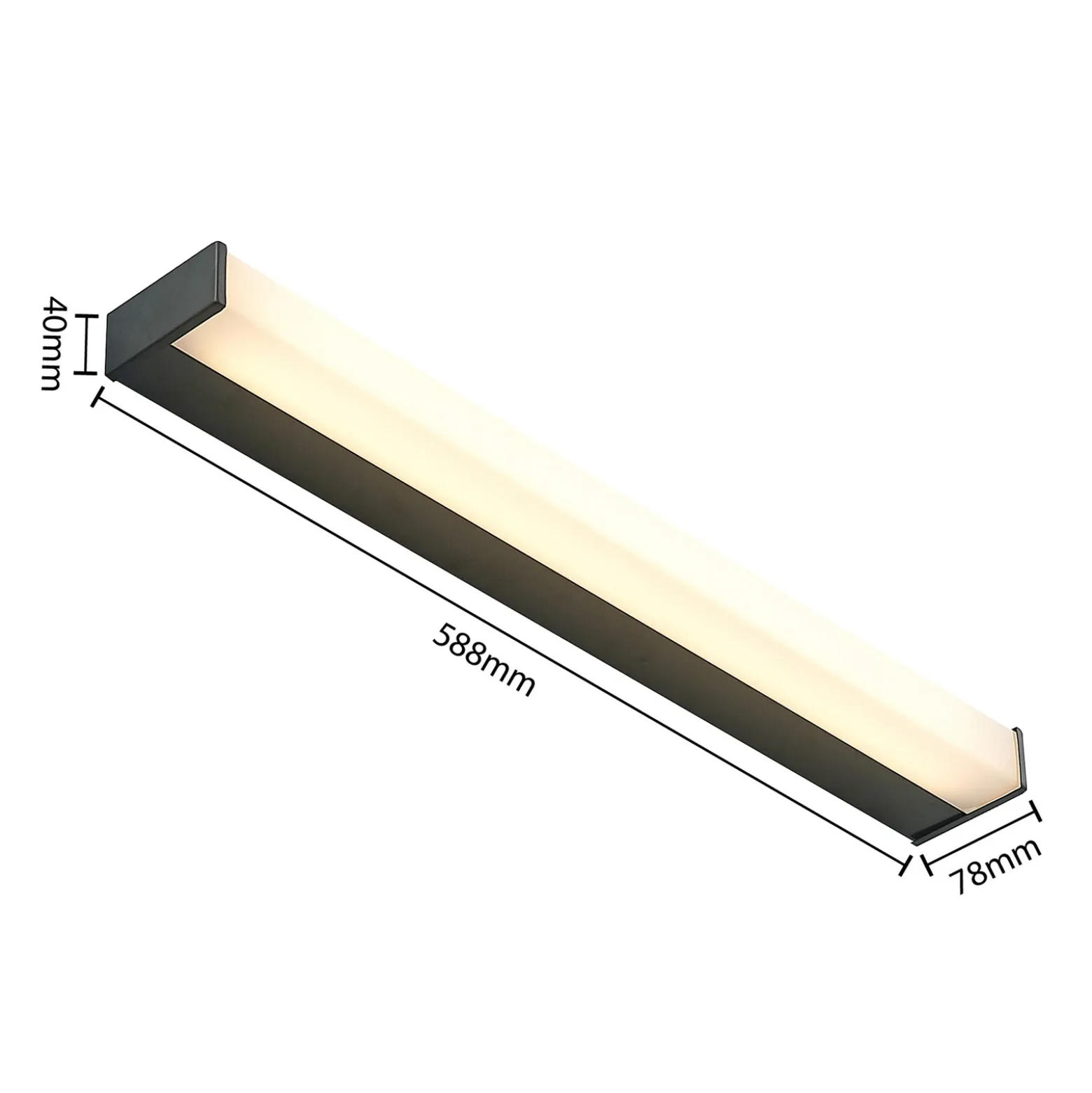 Lindby Ulisan aplique LED de baño, angular 58,8 cm