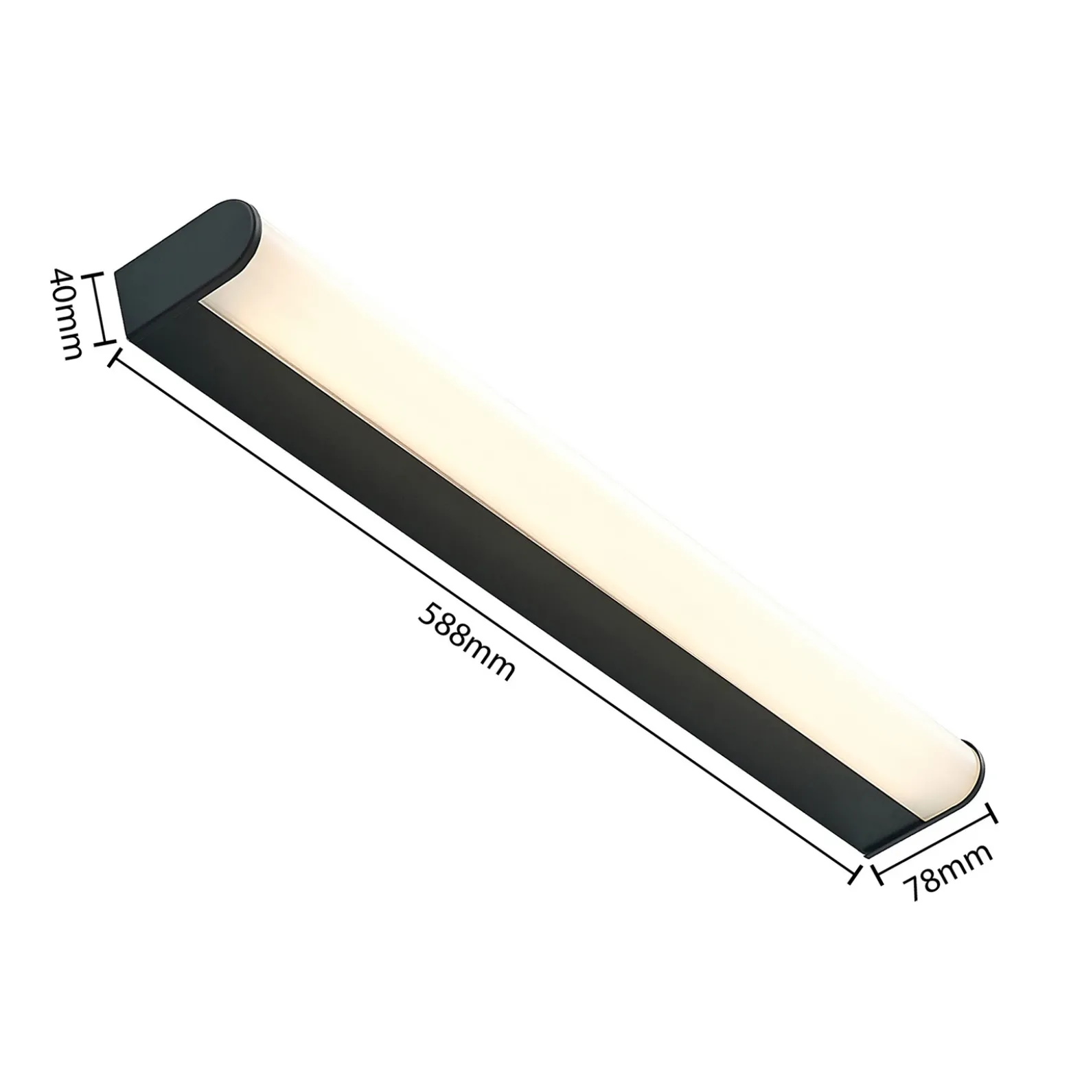 Lindby Ulisan aplique LED de baño, redondo 58,8 cm