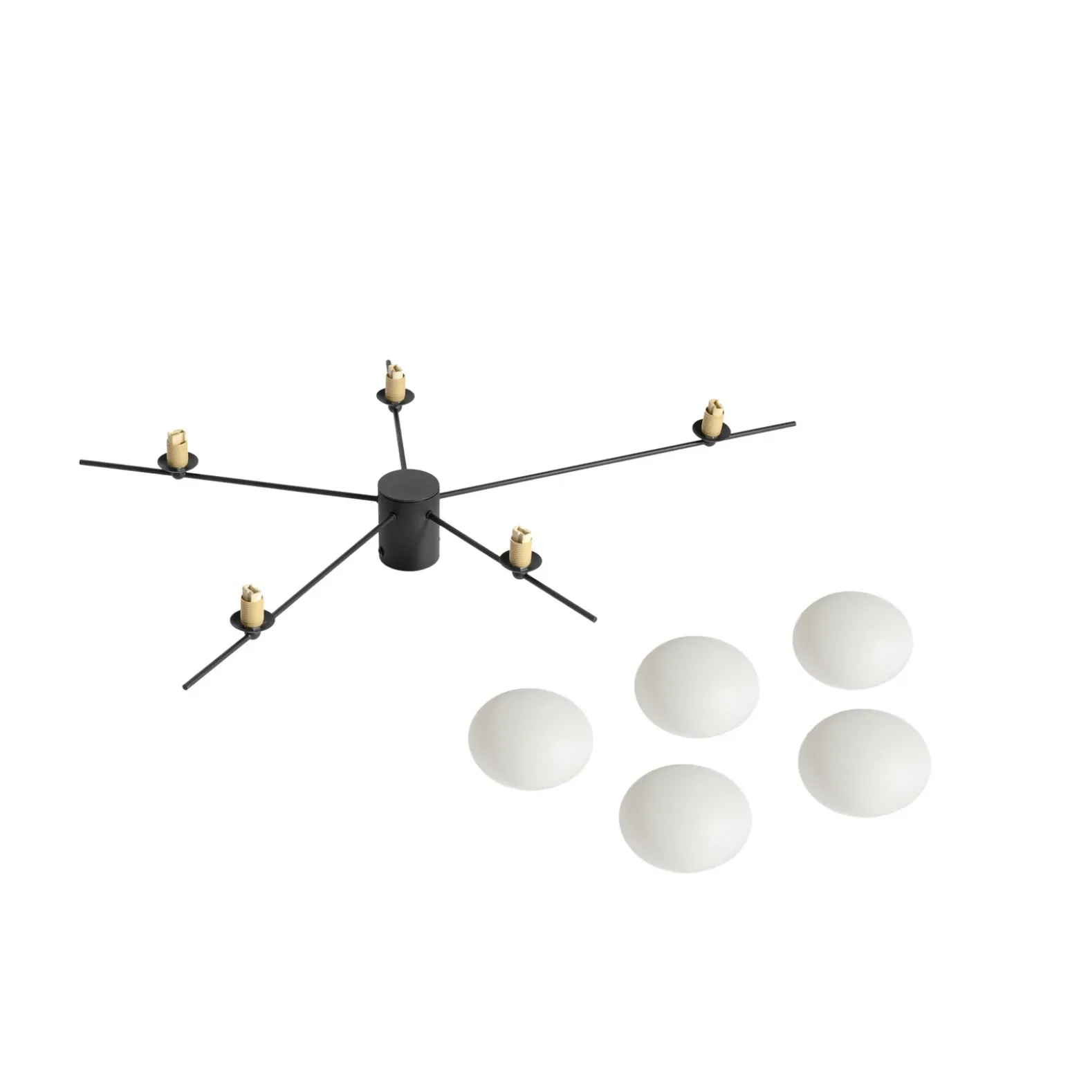 Lindby Valisa plafón, negro, 5 luces