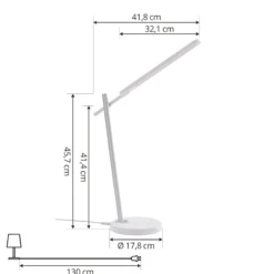 Lindby Valtorin Lámpara de mesa LED, blanca